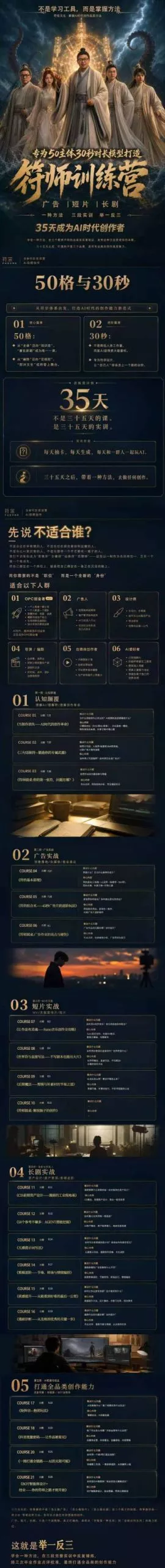 多参宗符师训练营,35天成为AI时代创作者,广告|短片|长剧,一种方法,三段实训,举一反三,打通全品类的创作能力-2爱1学习资源网-伴学无忧
