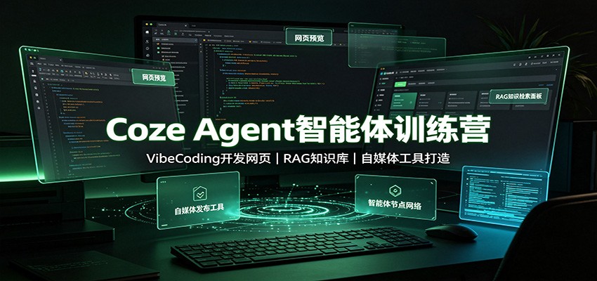 Coze Agent智能体训练营：VibeCoding开发网页，RAG知识库，自媒体工具打造-2爱1学习资源网-伴学无忧