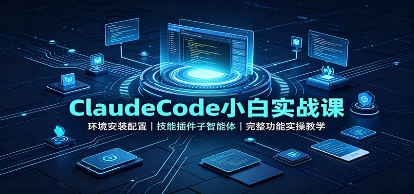 ClaudeCode小白实战课：环境安装配置，技能插件子智能体，完整功能实操教学-2爱1学习资源网-伴学无忧