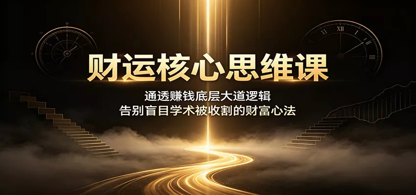 财运核心思维课:通透赚钱底层大道逻辑,告别盲目学术被收割的财富心法-2爱1学习资源网-伴学无忧