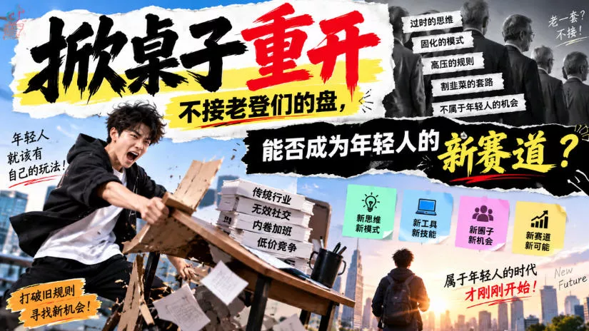 某公众号付费文章：掀桌子重开，不接老登们的盘，能否成为年轻人的新赛道？-2爱1学习资源网-伴学无忧