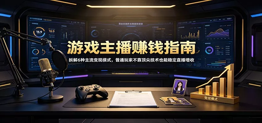 游戏主播赚钱指南：拆解6种主流变现模式，普通玩家不靠顶尖技术也能稳定直播增收-2爱1学习资源网-伴学无忧