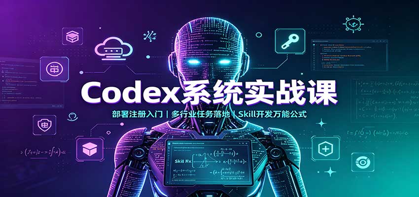 Codex系统实战课：部署注册入门，多行业任务落地，Skill开发万能公式-2爱1学习资源网-伴学无忧