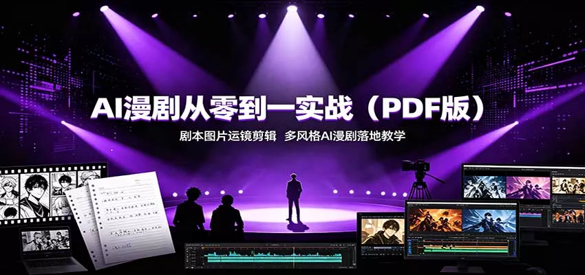 AI漫剧从零到一实战(PDF版)：剧本图片运镜剪辑，多风格AI漫剧落地教学-2爱1学习资源网-伴学无忧
