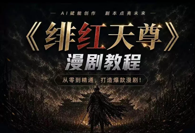绯红天尊AI漫剧系统教程｜从零入门到精通，工具运用+剧本创作+爆款逻辑+提示词素材+镜头剪辑，全套爆款漫剧落地实战课-2爱1学习资源网-伴学无忧