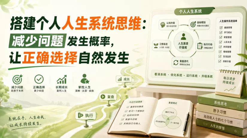 付费文章：搭建个人人生系统思维：减少问题发生概率，让正确选择自然发生-2爱1学习资源网-伴学无忧