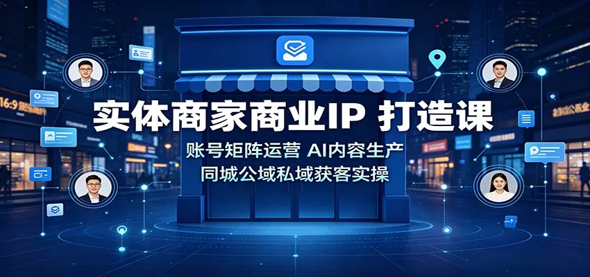 实体商家商业IP打造课：账号矩阵运营，AI内容生产，同城公域私域获客实操-2爱1学习资源网-伴学无忧