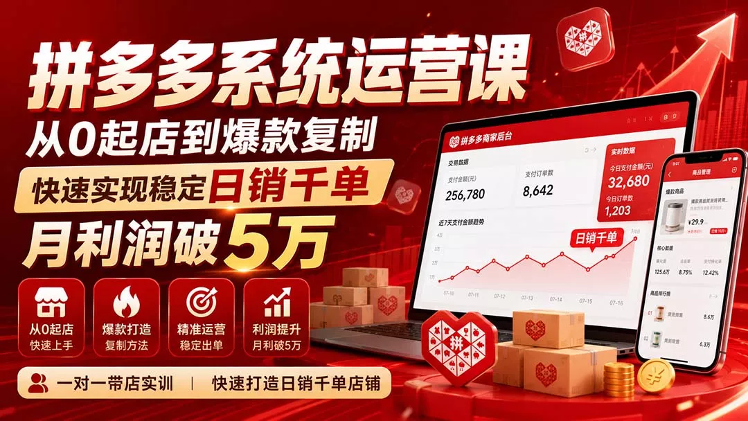 拼多多系统运营课(更新8月-2爱1学习资源网-伴学无忧