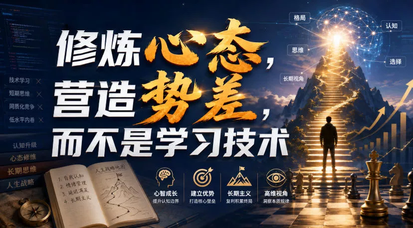 付费文章：修炼心态，营造势差，而不是学习技术-2爱1学习资源网-伴学无忧