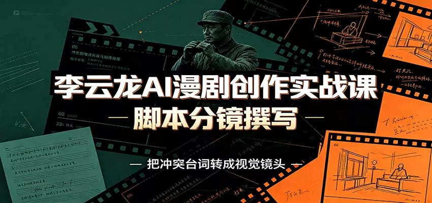 李云龙AI漫剧创作实战课：角色人设还原，脚本分镜撰写，AI漫剧成片完整制作教学-2爱1学习资源网-伴学无忧