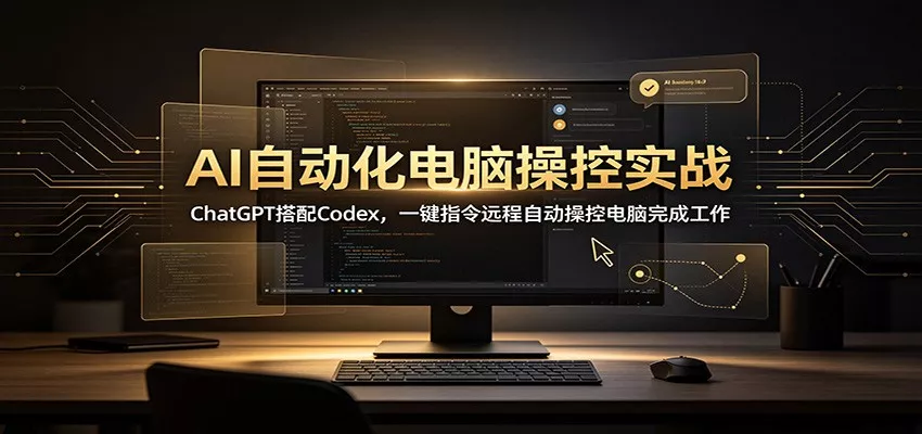AI自动化电脑操控实战：ChatGPT搭配Codex，一键指令远程自动操控电脑完成工作-2爱1学习资源网-伴学无忧