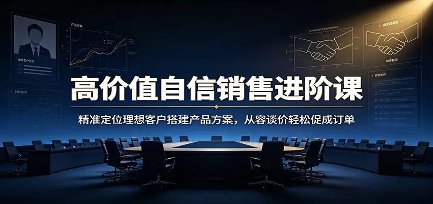 高价值自信销售进阶课：精准定位理想客户搭建产品方案，从容谈价轻松促成订单-2爱1学习资源网-伴学无忧