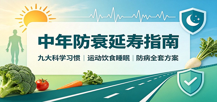 中年防衰延寿指南：九大科学习惯，运动饮食睡眠防病全套方案-2爱1学习资源网-伴学无忧