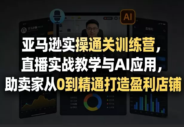 亚马逊实操通关训练营，直播实战教学与AI应用，助卖家从0到精通打造盈利店铺(更新8月8日)-2爱1学习资源网-伴学无忧