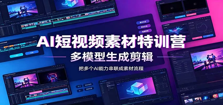 AI短视频素材特训营:Codex本地部署实操,多模型生成剪辑,爆量素材挖掘教学-2爱1学习资源网-伴学无忧