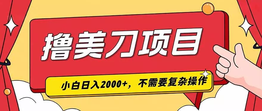 撸美刀，单日收入2000+，小白可做-2爱1学习资源网-伴学无忧