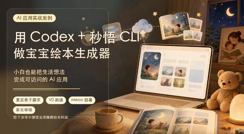 (19415期)AI应用实战案例,用Codex+秒悟CLl做宝宝绘本生成器,小白也能把生活想法变成可访问的AI应用-2爱1学习资源网-伴学无忧