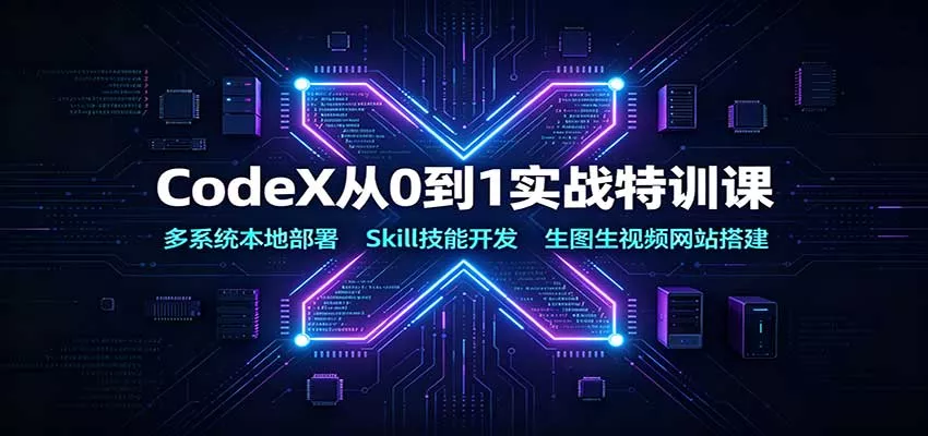 CodeX从0到1实战特训课：多系统本地部署，Skill技能开发，生图生视频网站搭建-2爱1学习资源网-伴学无忧