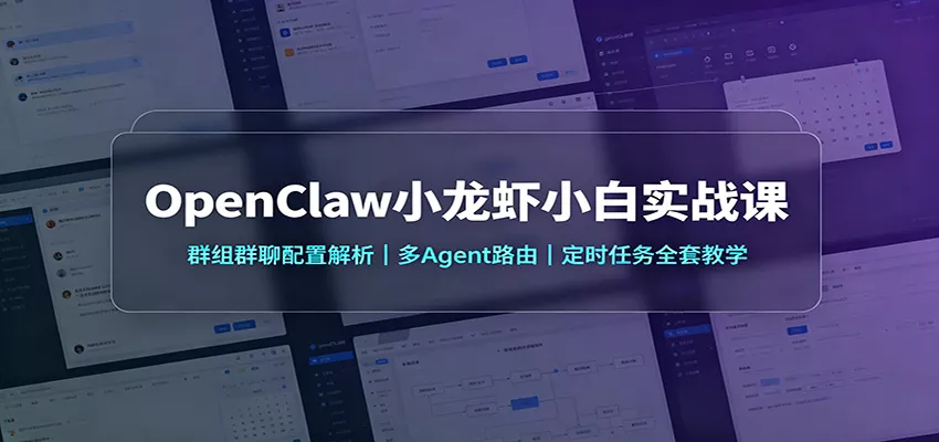 OpenClaw小龙虾小白实战课：群组群聊配置解析，多Agent路由，定时任务全套教学-2爱1学习资源网-伴学无忧