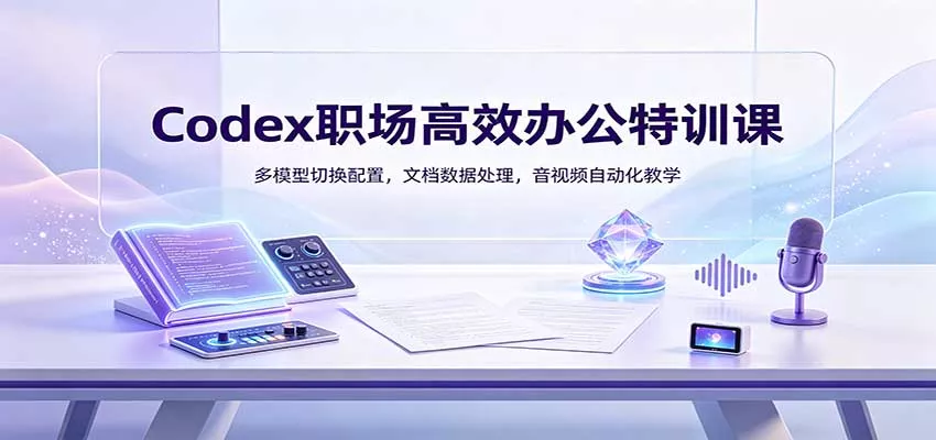 Codex职场高效办公特训课：多模型切换配置，文档数据处理，音视频自动化教学-2爱1学习资源网-伴学无忧