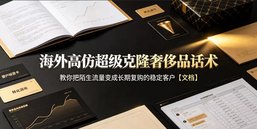 海外高仿超级克隆奢侈品话术，教你把陌生流量变成长期复购的稳定客户【文档】-2爱1学习资源网-伴学无忧