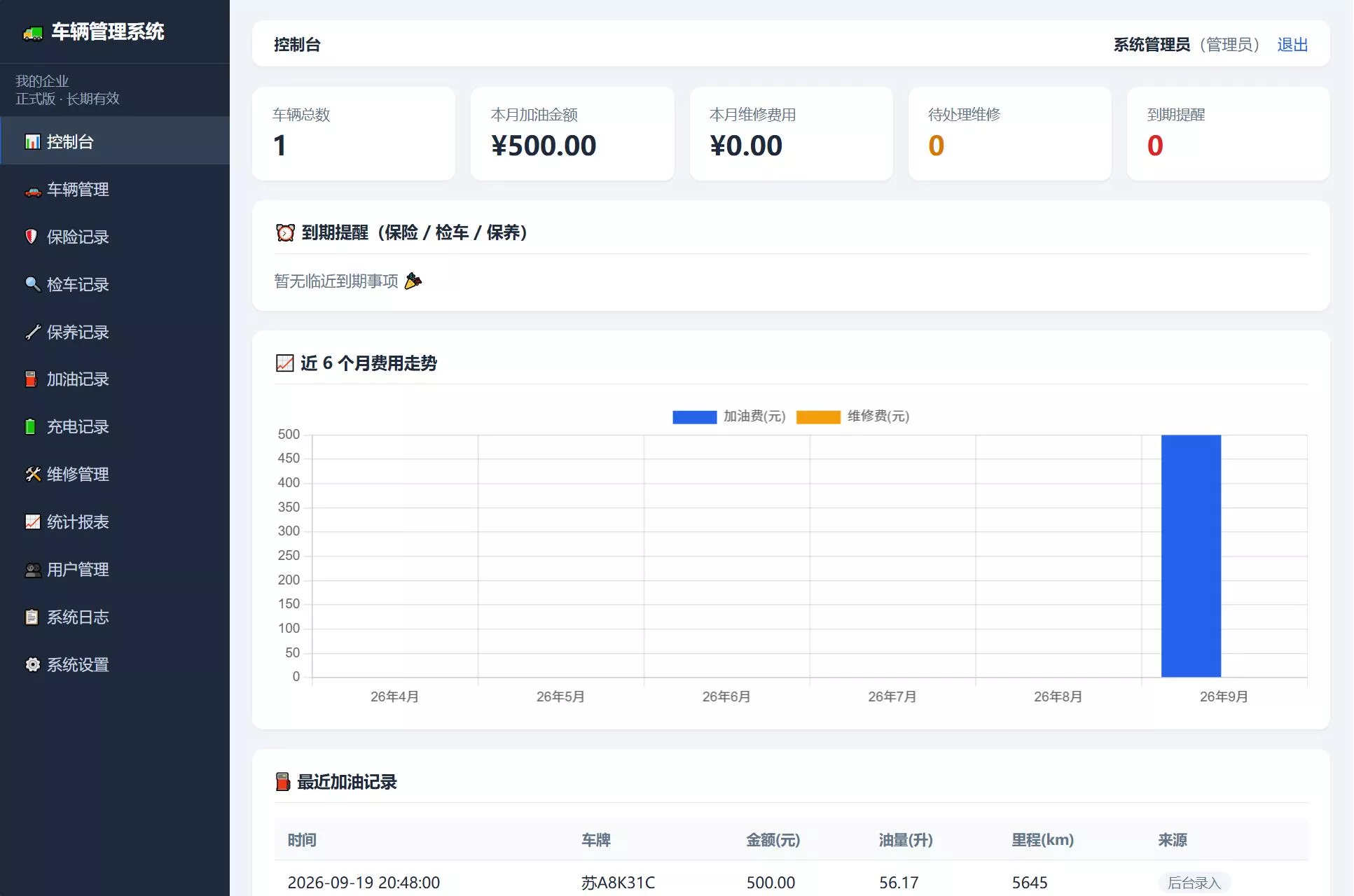 车辆管理系统网站源码