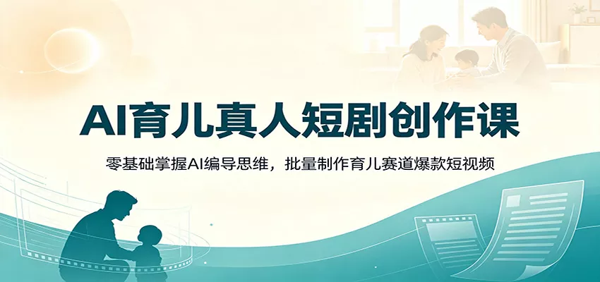 AI育儿真人短剧创作课：零基础掌握AI编导思维，批量制作育儿赛道爆款短视频-2爱1学习资源网-伴学无忧