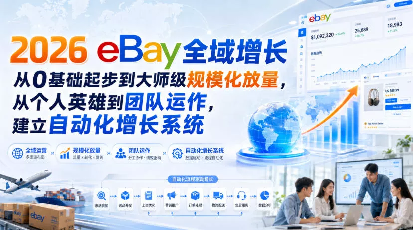 2026 eBay全域增长，从0基础起步到大师级规模化放量，从个人英雄到团队运作，建立自动化增长系统-2爱1学习资源网-伴学无忧