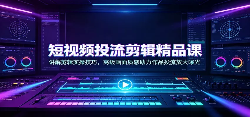 短视频投流剪辑精品课：讲解剪辑实操技巧，高级画面质感助力作品投流放大曝光-2爱1学习资源网-伴学无忧