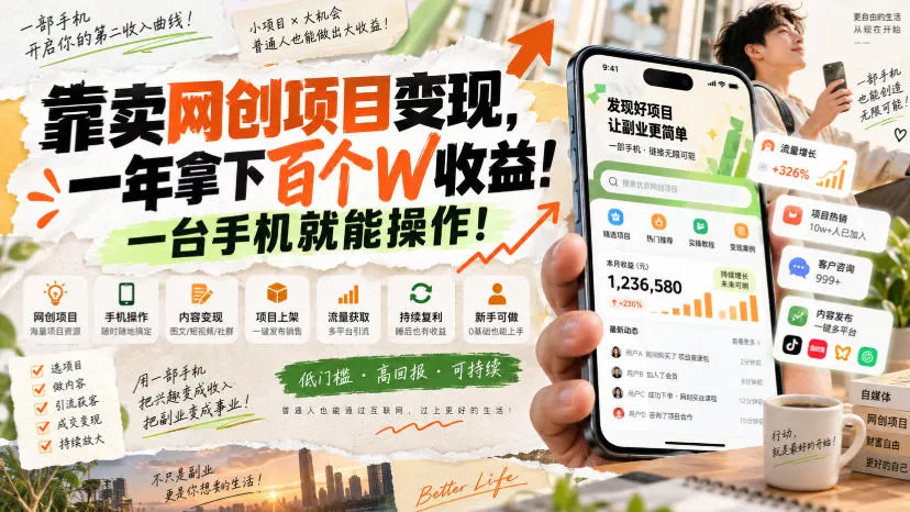 网创小程序虚拟资料变现，一年拿下百万收益，一部手机就可以做，0成本变现副业！-2爱1学习资源网-伴学无忧
