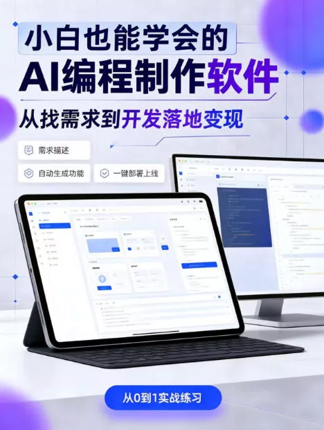 手把手教会你ai编程制作软件到变现全路径，零基础小白轻松上手，从找需求到开发落地变现【揭秘】-2爱1学习资源网-伴学无忧