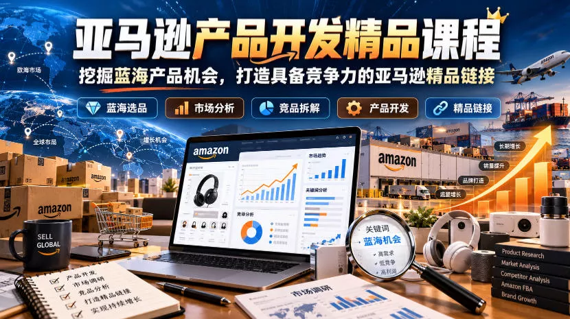 亚马逊产品开发精品课程,挖掘蓝海产品机会,打造具备竞争力的亚马逊精品链接 亚马逊产品开发精品课程,挖掘蓝海产品机会,打造具备竞争力的亚马逊精品链接
