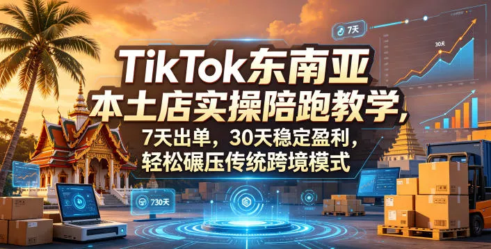 TikTok东南亚本土店实操陪跑教学，7天出单，30天稳定盈利，轻松碾压传统跨境模式(更新0819)-2爱1学习资源网-伴学无忧