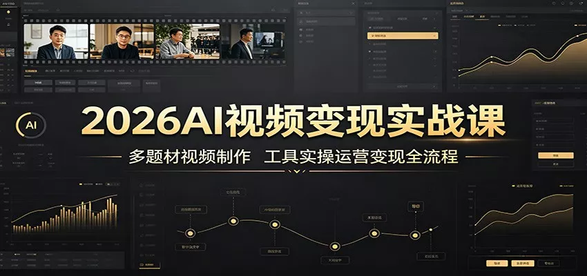 2026AI视频变现实战课:多题材视频制作,工具实操运营变现全流程-2爱1学习资源网-伴学无忧