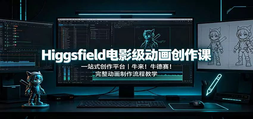 Higgsfield电影级动画创作课：一站式创作平台，牛来！牛德赛！完整动画制作流程教学-2爱1学习资源网-伴学无忧