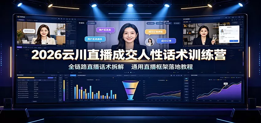 2026云川直播成交人性话术训练营：全链路直播话术拆解，通用直播框架落地教程-2爱1学习资源网-伴学无忧