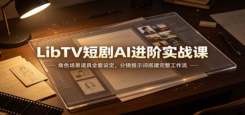 LibTV短剧AI进阶实战课：角色场景道具全套设定，分镜提示词搭建完整工作流-2爱1学习资源网-伴学无忧