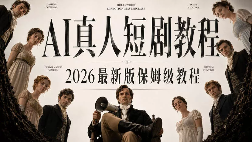AI真人短剧制作全流程,AI视频大佬专为零基础研制的AI短剧教程,保姆级教程,新手一学就会!-2爱1学习资源网-伴学无忧