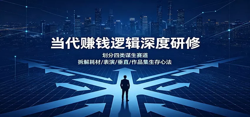 当代赚钱逻辑深度研修：划分四类谋生赛道，拆解耗材/表演/垂直/作品集生存心法-2爱1学习资源网-伴学无忧