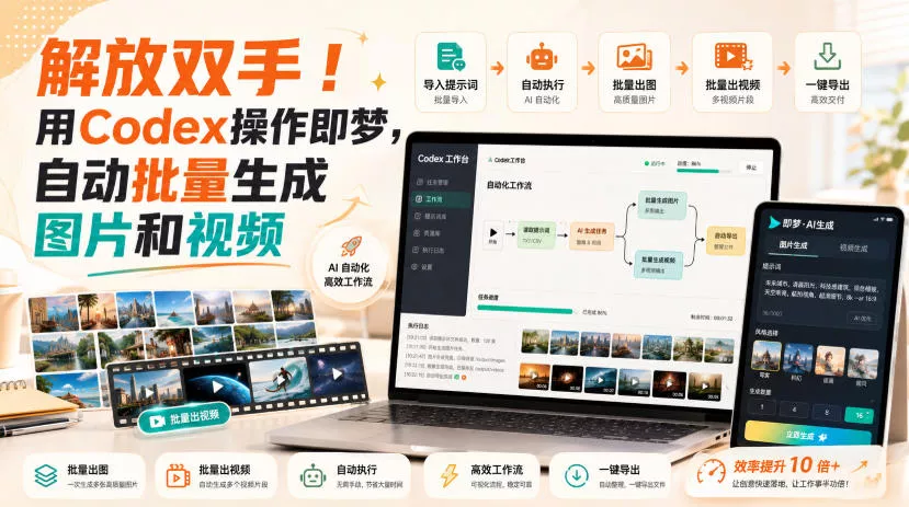 解放双手！用Codex操作即梦，自动批量生成图片和视频-2爱1学习资源网-伴学无忧