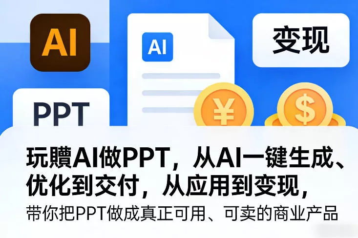 玩賺AI做PPT，从AI一键生成、优化到交付，从应用到变现，带你把PPT做成真正可用、可卖的商业产品(更新0904)-2爱1学习资源网-伴学无忧