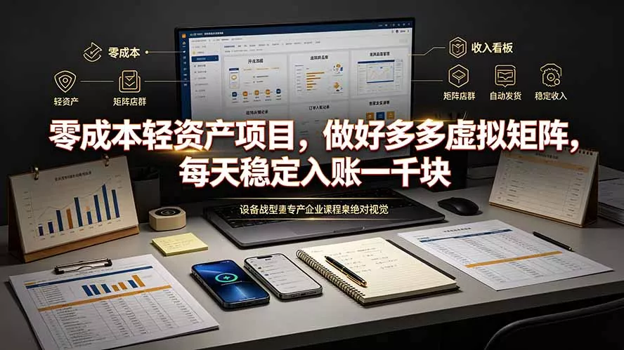 零成本轻资产项目，做好多多虚拟矩阵，每天稳定入账一千块-2爱1学习资源网-伴学无忧