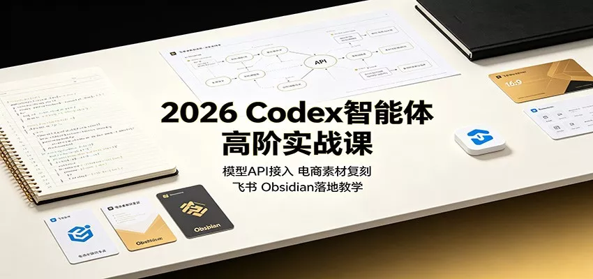 2026 Codex智能体高阶实战课：模型API接入，电商素材复刻，飞书Obsidian落地教学-2爱1学习资源网-伴学无忧