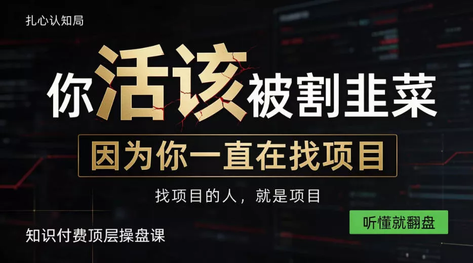 做项目不如卖项目，做知识付费自己当老板，知识付费顶层操盘课，听懂就翻盘【揭秘】-2爱1学习资源网-伴学无忧