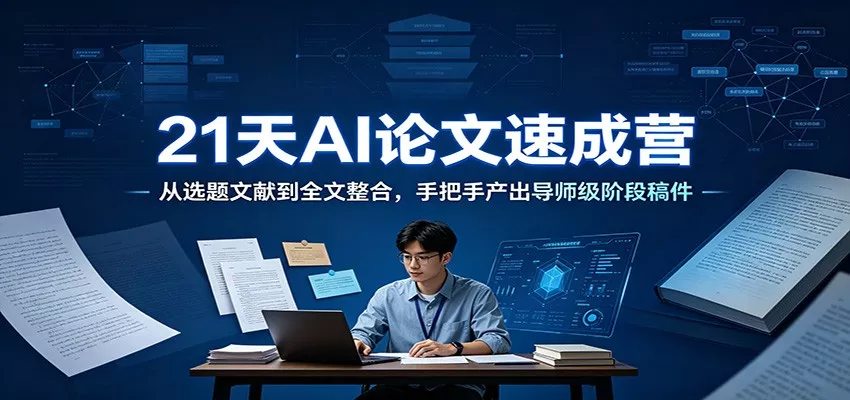 21天AI论文速成营：从选题文献到全文整合，手把手产出导师级阶段稿件-2爱1学习资源网-伴学无忧