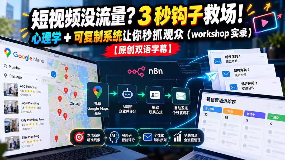 短视频没流量？3 秒钩子救场！心理学 + 可复制系统让你秒抓观众(workshop 实录-2爱1学习资源网-伴学无忧