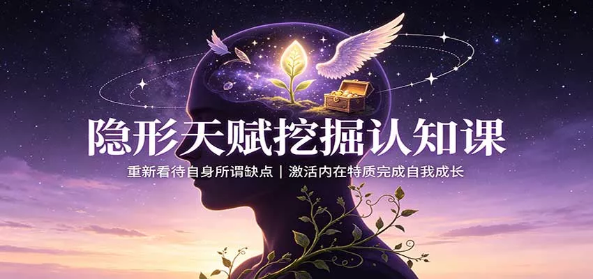 隐形天赋挖掘认知课：重新看待自身所谓缺点，激活内在特质完成自我成长-2爱1学习资源网-伴学无忧